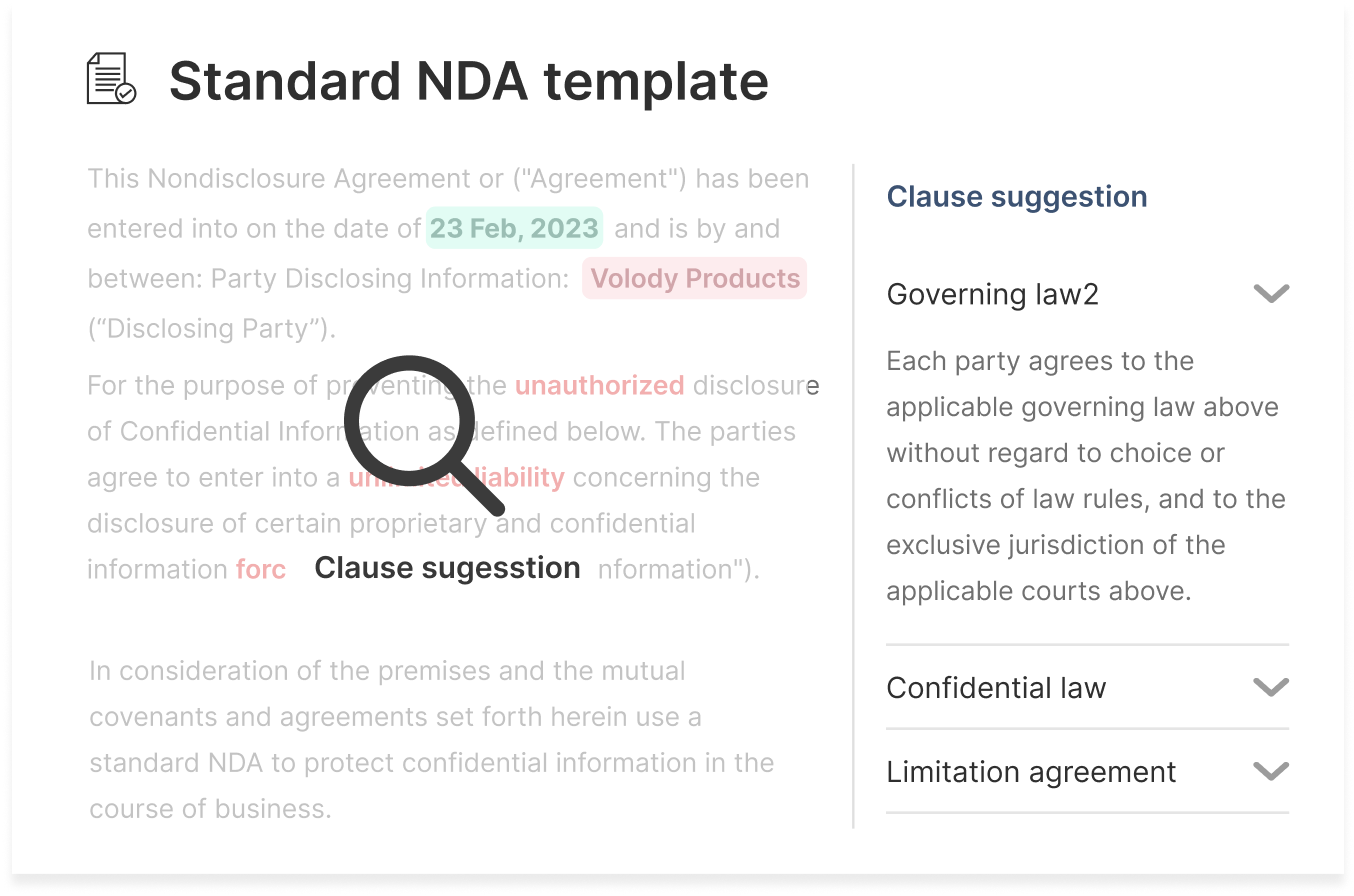 Clause suggestions Clause suggestions